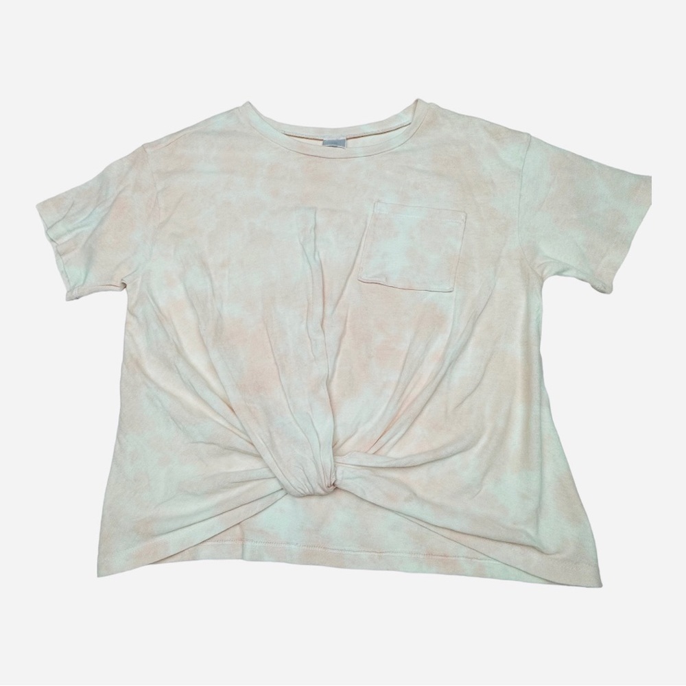 Nordstrom Front Tie Tie Dye Short Sleeve Shirt Size M